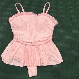 One-piece bathing suit plus‎ size Pink Eyelet 🩱 swimsuit 3XL new NWOT fits 2X